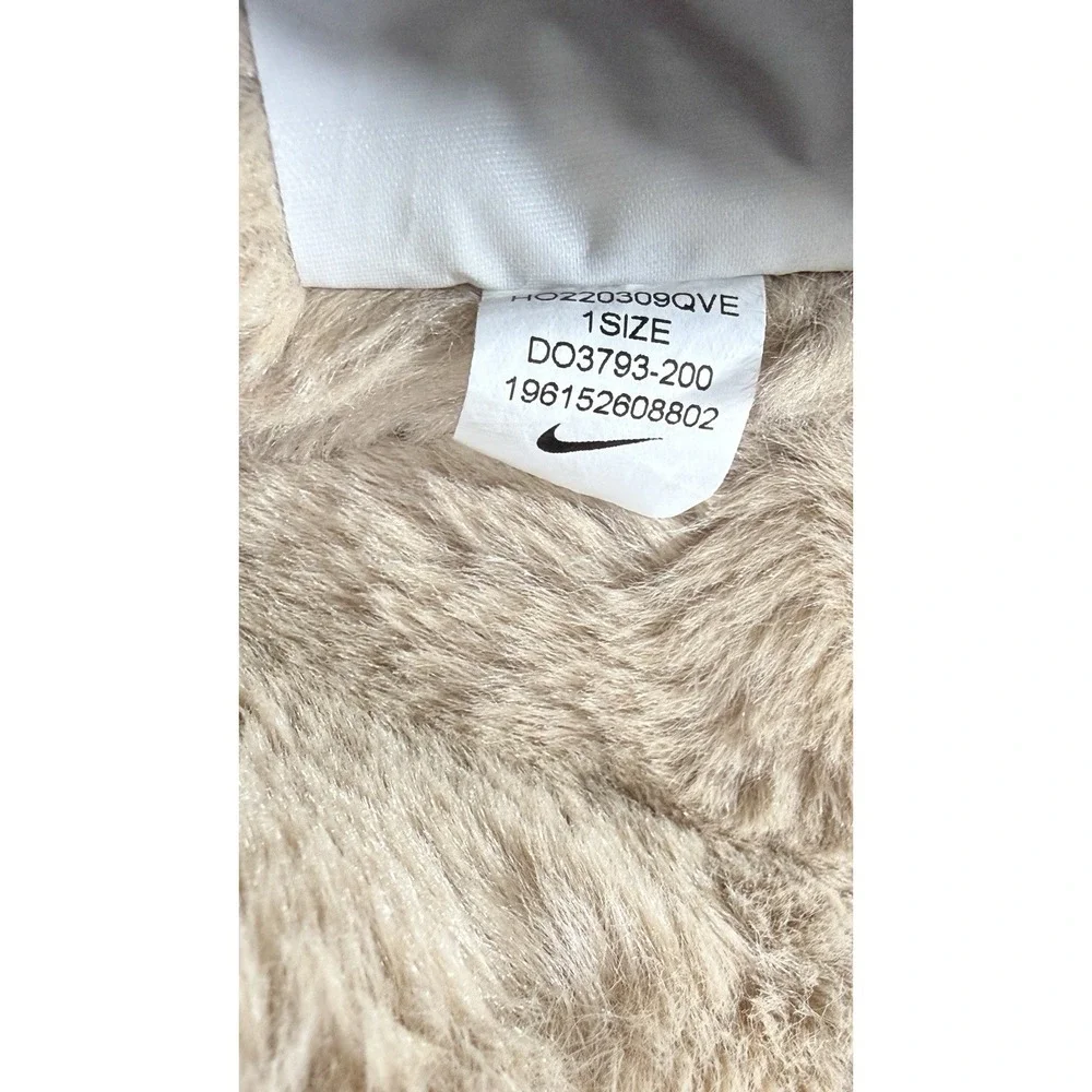 Nike Sportswear Faux Fur Blanket Brown Swoosh Logo Velvet Micromink DO3793-200